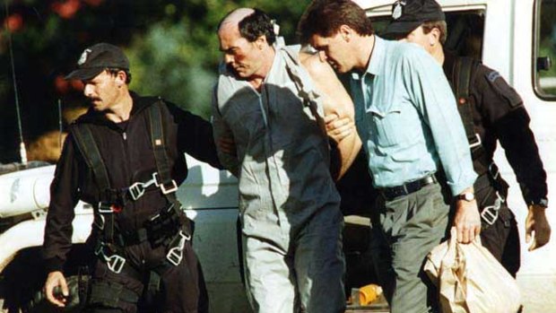 Peter Gibb is arrested after escaping from Melbourne's Remand Centre in 1993.