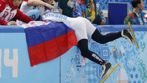 Record breaking: 500m short track champion Russia's Victor Ahn.