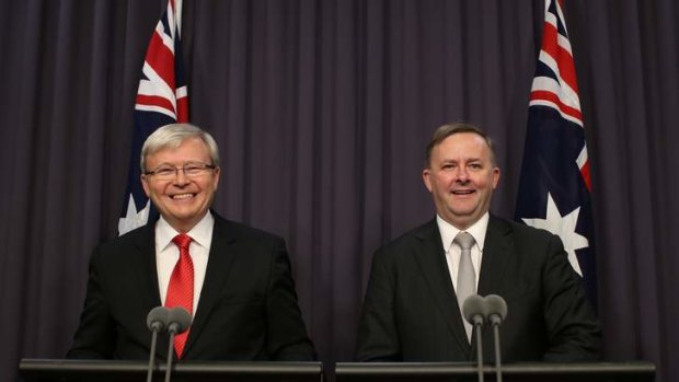 Prime Minister Kevin Rudd and Deputy Prime Minister Anthony Albanese on Thursday July 4.