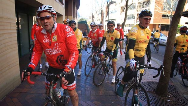 Success: The charity Melbourne-to-Sydney cycle ride finishes.