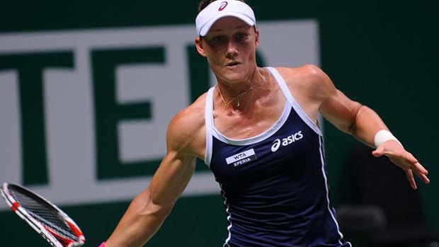 Bittersweet year: Sam Stosur found the going tough against Italy's Sara Errani at the WTA championships.