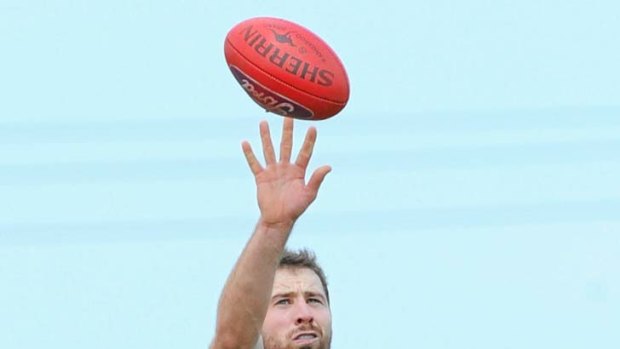 Plucked ruck: Orren Stephenson playing in the VFL.