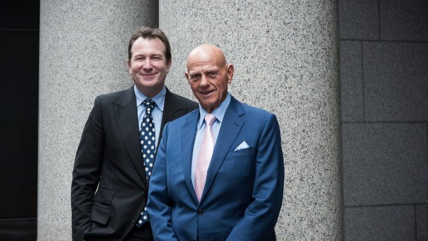 The two pillars of Premier. Former David Jones CEO Mark McInnes, left, and chairman Solomon Lew, the retailing billionaire worth $2.08 billion.
