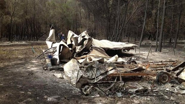 Three caravans were destroyed by the bushfire.