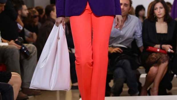 It's not the first time Jil Sander has reappropriated carrier bags - she featured acetate shoppers in her s/s 2011 line.