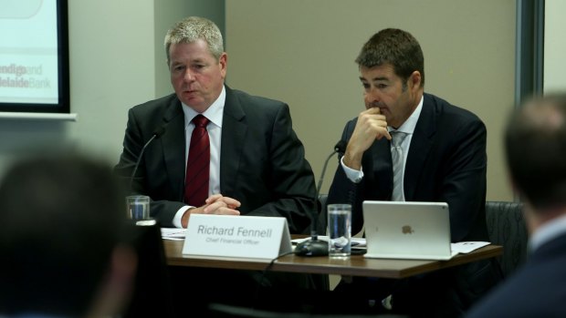 Bendigo and Adelaide chief executive Mike Hirst (left) and chief financial officer Richard Fennell the first half of 2016 was a tale of two quarters