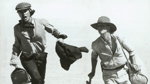 Flying: Mel Gibson and Mark Lee in a scene from <i>Gallipoli</i>.