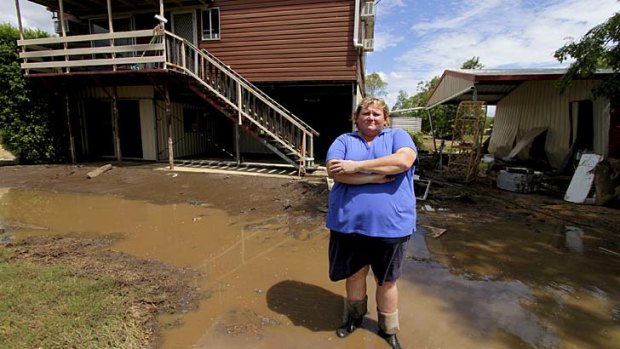 Struck twice &#8230; Wendy Linsley outside her Laidley home.