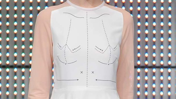 In stitches: Antipodium's range included a dress featuring surgical marks on the bodice.