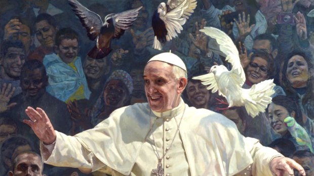 Shen’s portrait of the Pope that takes its cue from St Francis of Assisi.