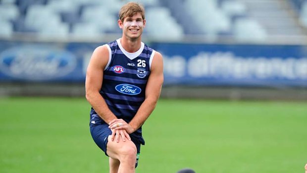 Tom Hawkins and Cameron Mooney... coach Chris Scott has been able to persist with them because the Cats are not being punished for their flaws in attack.