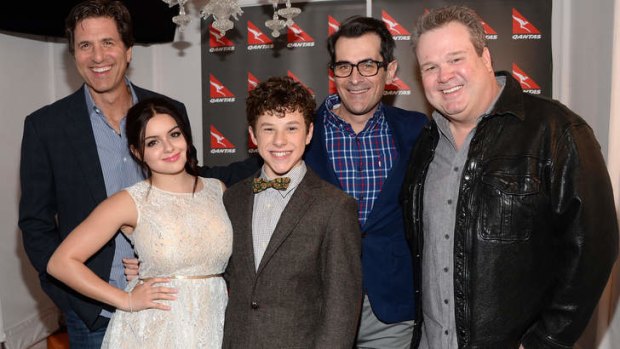 <i>Modern Family</i> (L-R) creator Steve Levitan, and actors Ariel Winter, Nolan Gould, Ty Burrell and Eric Stonestreet.