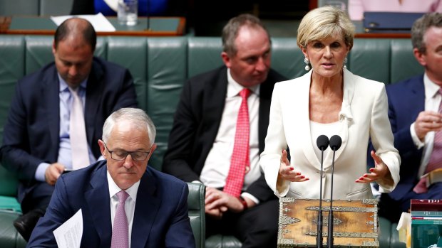Foreign Affairs Julie Bishop during Question Time.