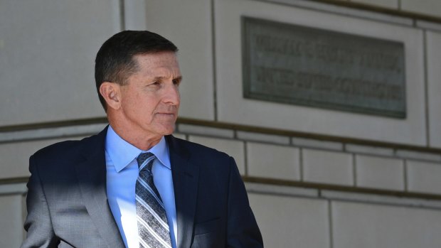 Former Trump national security adviser Michael Flynn leaves federal court on December 1.