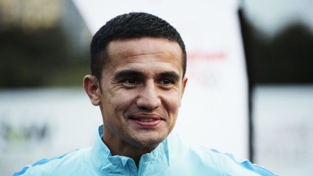 Boy in blue: New Melbourne City signing Tim Cahill.