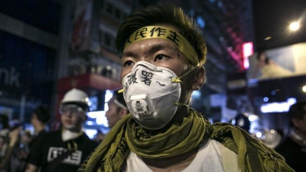 Tensions were high among protesters in Mong Kok.