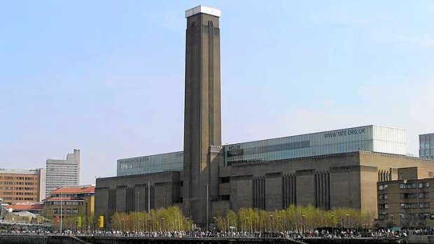 The Tate Modern in London from the River Thames.