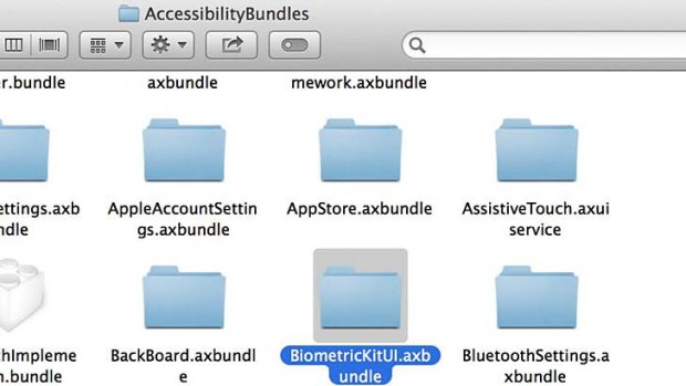 The BiometricKitUI folder in iOS7 beta 4.