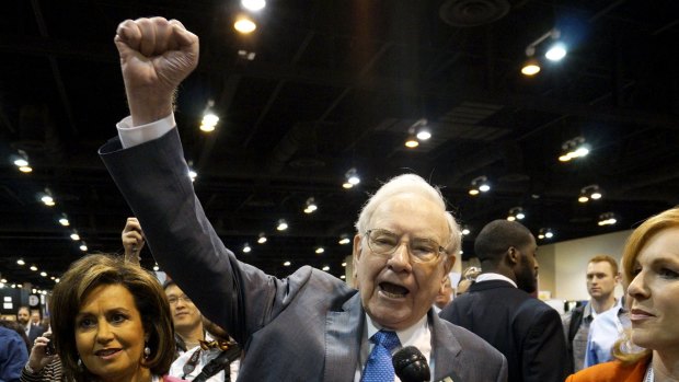 Share investors' rock star: Berkshire Hathaway boss Warren Buffett at Berkshire's annual meeting last year.