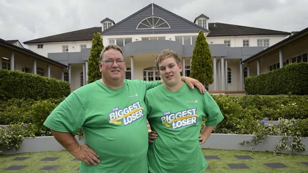 Toughening up &#8230; contestants Gerald Nester and son Todd, 15