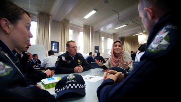 Police and PSO recruits speak with people from different ethnic and religious groups, the gay and transgender community and those living with mental illness or HIV/AIDS.