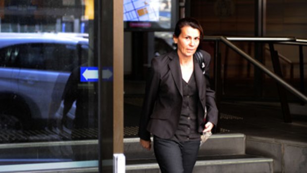 Former Bill Express executive Tania Bianchin leaves the Supreme Court after a hearing into the company's collapse in 2008.