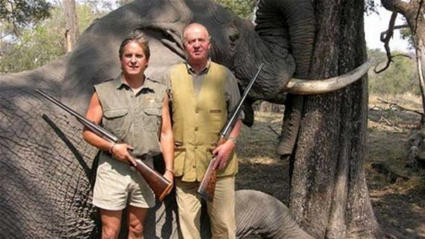 King Juan Carlos on safari in Botswana.