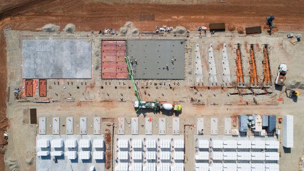 The world’s biggest lithium iron battery farm takes shape near Jamestown, 200 kilometres north of Adelaide.  