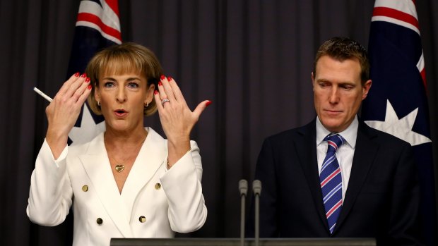 Michaelia Cash and her picture-perfect manicure.