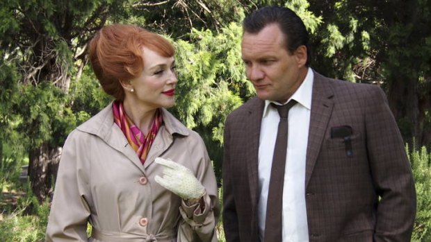 Susie Porter as Peggy Berman and Jeremy Sims as Dr Bertram Wainer in the drama <i>Dangerous Remedy</i>.