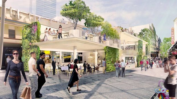An artist impression of the Queen Street Mall revamp.
