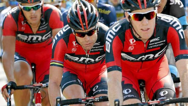 Still pushing: Cadel Evans' teammates still believe the Australian can make a charge up the leader board in the gruelling third week of the Tour, with a top 5 finish possible.