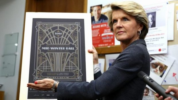 Foreign Affairs Minister Julie Bishop launches the Mid-Winter Ball in Canberra.