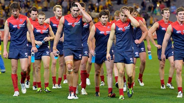 Melbourne after losing to Hawthorn by 95 points.