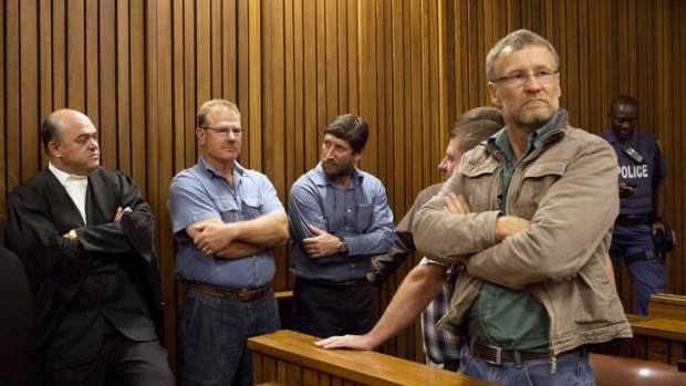 Some of the 20 right-wing extremists convicted of high treason for a plot to kill former South African President Nelson Mandela.