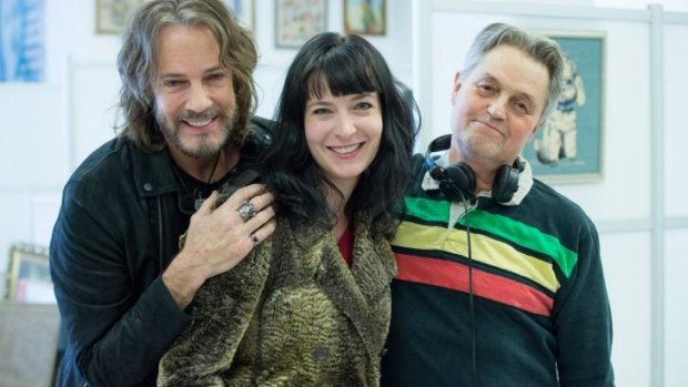 Rick Springfield, writer Diablo Cody and director Jonathan Demme on the set of <i>Ricki and the Flash</i>.