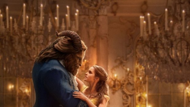 Emma Watson as Belle and Downton Abbey's Dan Stevens as Beast in <i>Beauty and the Beast</i>.