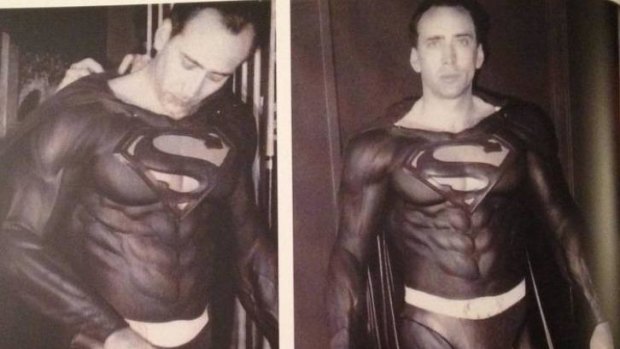 Nicolas Cage is fitted for a costume for <i>Superman Lives</i>, the planned Tim Burton film that collapsed on the eve of production in 1998.