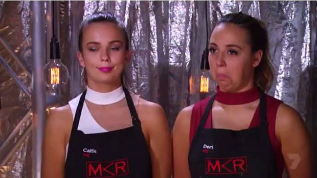 Surprised by their score: Caitie and Demi are still MKR contenders.