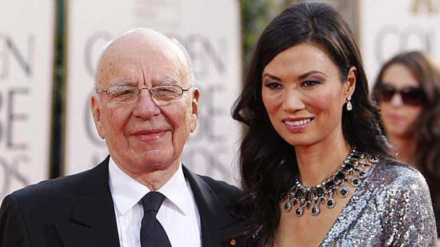 News Corp chief executive Rupert Murdoch with wife Wendi Deng.