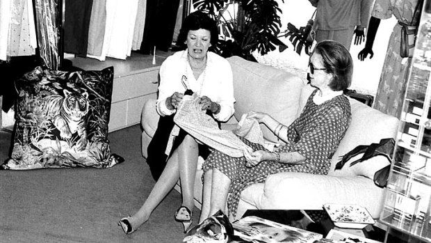 Best advice ... Barbara Craven, left, and a client at Gucci in Sydney in 1981.