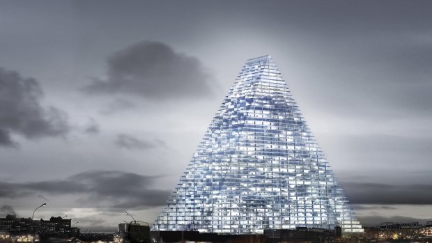 An artist's impression of the Triangle tower that would stand in the city's southwest corner.