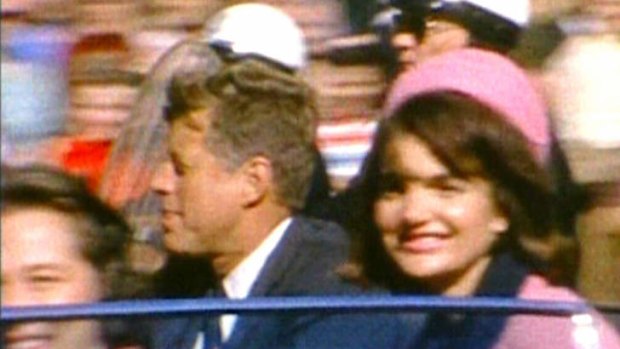 Moments to live: JFK and Jackie cruising in their Dallas motorcade shortly before the shots were fired.