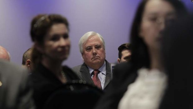 Mining magnate Clive Palmer at the debate in Prime Minister Kevin Rudd's electorate of Griffith in Queensland.