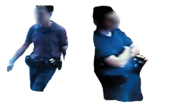 An image of a police officer police say was found during a search of a Townsville home.