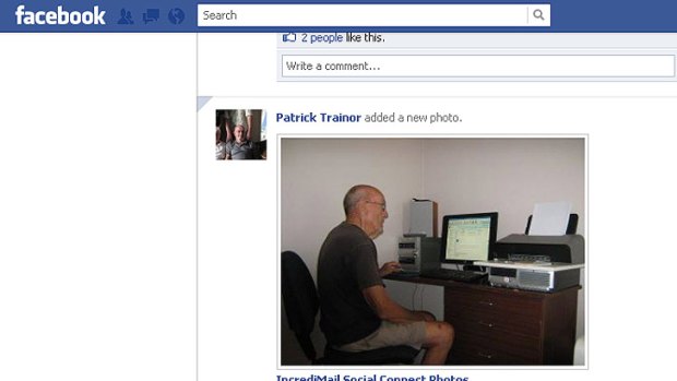 A screenshot of Mr Trainor on his social networking page. He has 29 'Facebook friends'.