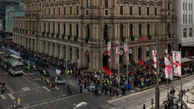 Thousands queued in Melbourne ahead of the opening of H&M's first Australian store.