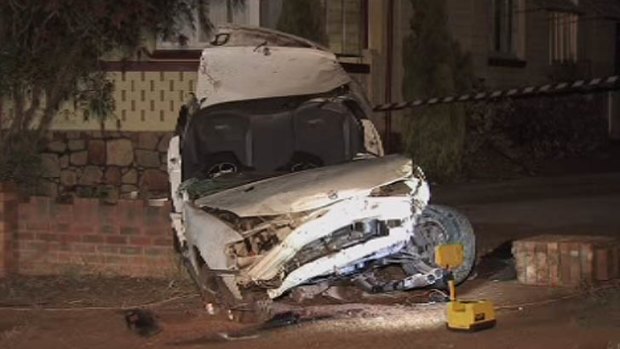 A man died in a fatal crash following a police pursuit in Northam. <i>Photo: Channel Ten</i>