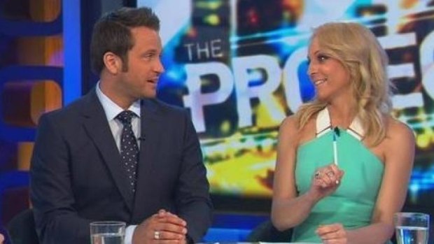 Different beat: Carrie Bickmore, who recently announced her pregnancy on The Project, gets in the spirit of things.