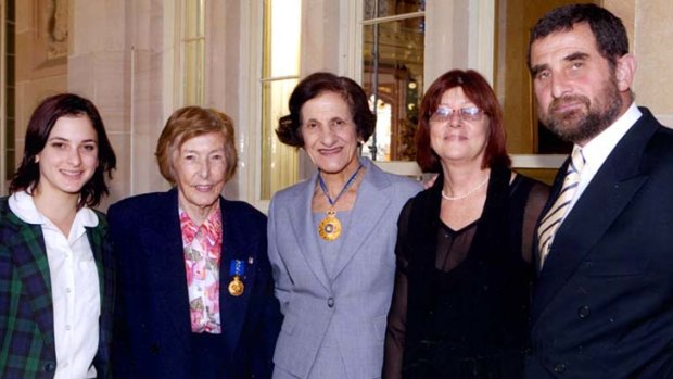 Awarded a medal in the Order of Australia: Jill Hellyer with NSW Governor Marie Bashir.